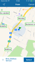 IDOS Timetables for iOs - select an object from the map